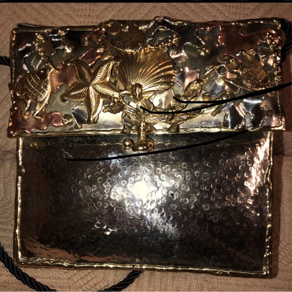 LUNACY DESIGN, handmade hammered, metal copper, Luxurious Bag Clutch